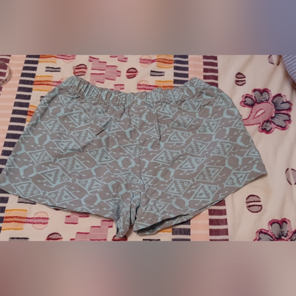 Patagonia Gray and Seafoam Fish Patterned Shorts Small - Picture 5 of 5